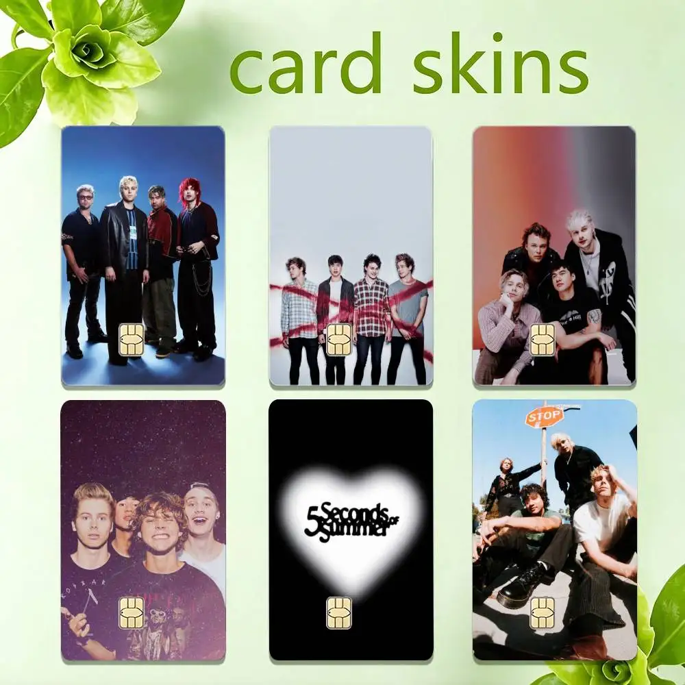 5 5SOS S-Seconds of S-Summer HD Waterproof Card Skins Protective Stickers for Credit Bank Game Cards