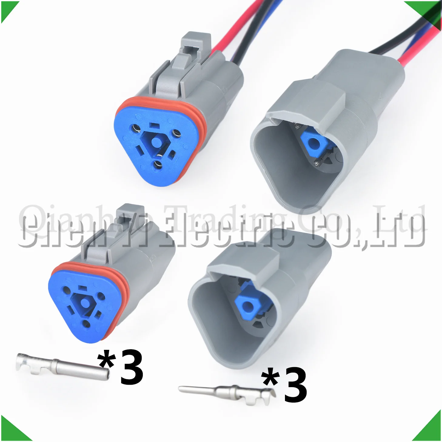 3 Pin Automotive Connector Harness connector DT06-3S DT04-3P DT04-3P-EP10-120 DT06-3S-EP10 (Blue lock buckle type）
