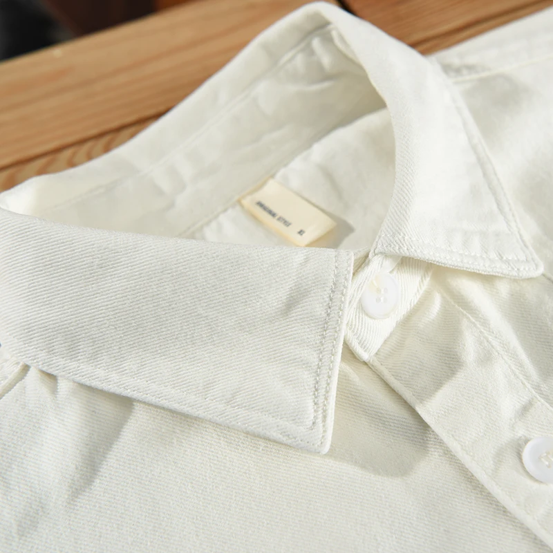 

New Long-sleeve Casual Pure Cotton Brand Shirts For Men Workwear Thickened Overshirt Tops Clothing American European Big Size