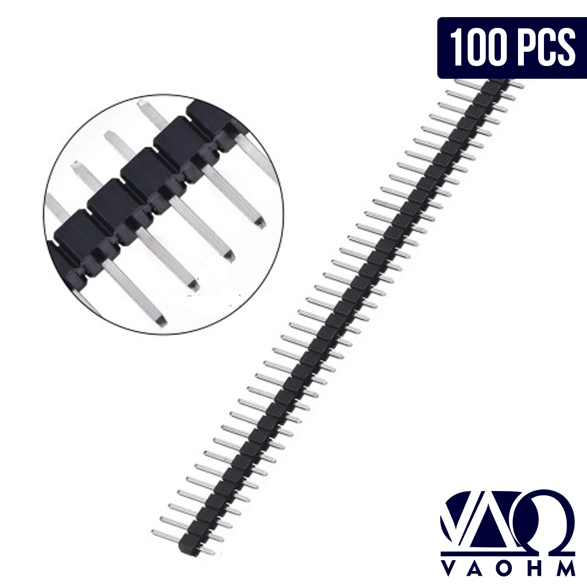 100PCS 2.54mm Pin Header Straight (180°)  30P 40P