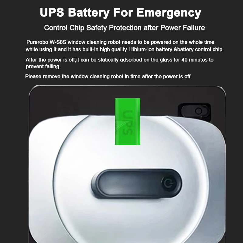 Purerobo W-S8S Robot Glazenwasser Glazenwasser Robot Slimme robotstofzuiger APP en afstandsbediening Automatische waternevel