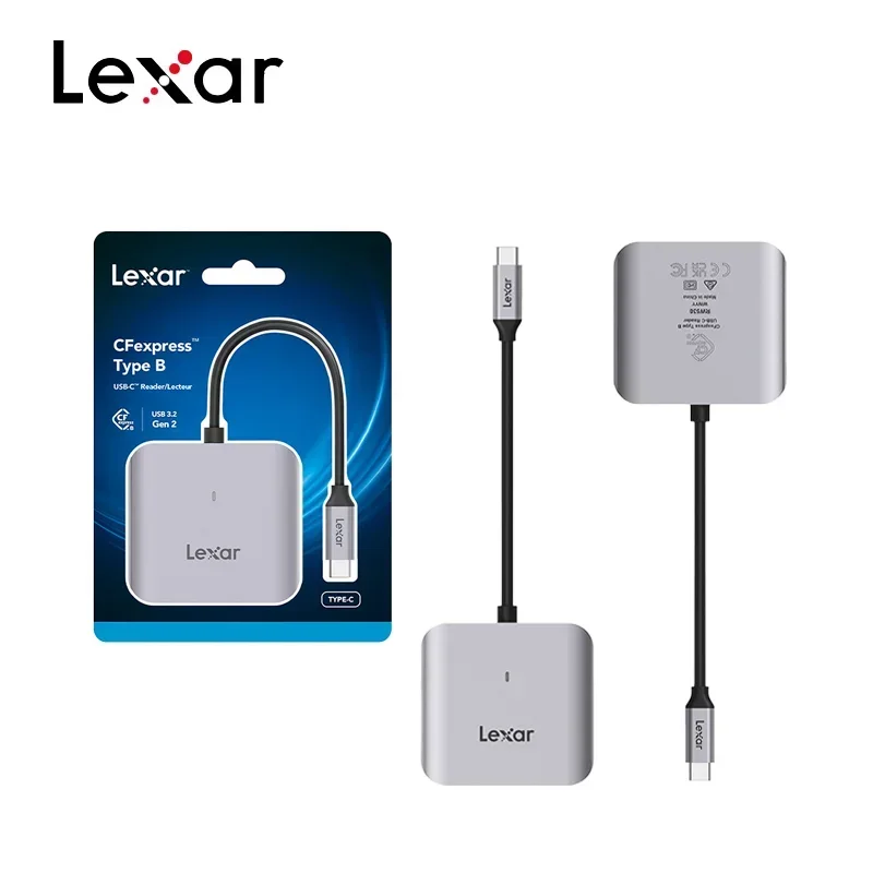 lexar-510u-cfexpress-type-bカードリーダー-usb-32-gen-2-type-c-10gbps-8k-raw-高速-cfeメモリカードリーダー-カメラ-ノートパソコン用