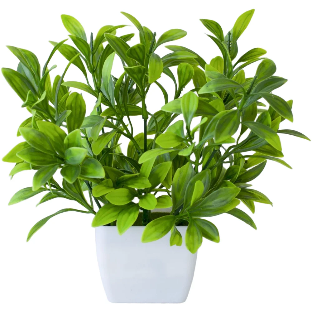 

Set of 4 Artificial Potted Plants Small Faux Greenery for Home Decoration Office and Bedroom Shelves Desks and Window Sills