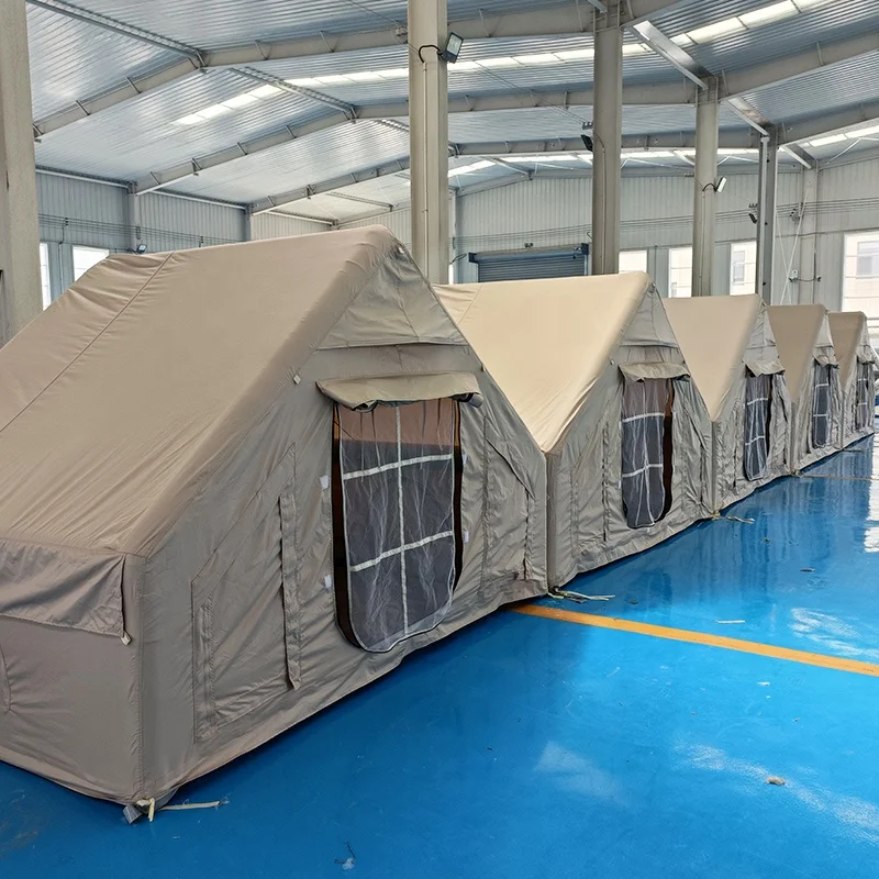Large Outdoor Family Tent for Camping Waterproof Oxford Canvas Air Tent Glamping Inflatable Feature Tent