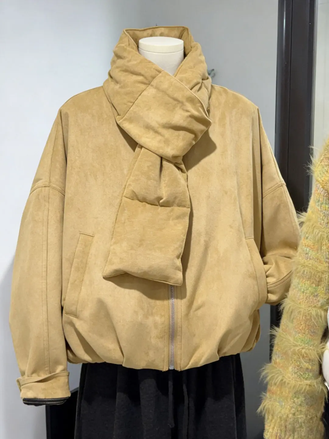 

Faionable Thiened Winter Cotton Jaet Women's Casual Warm Color Outerwear Sli Commute Loose Fit Zipper Closure