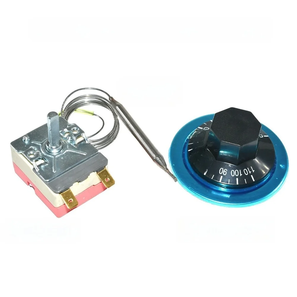 Commercial Stainless Steel Temperature Control Switch 30-110C 16A 220V Mechanical Thermostat Knob For Food Warmer Buffet Table H