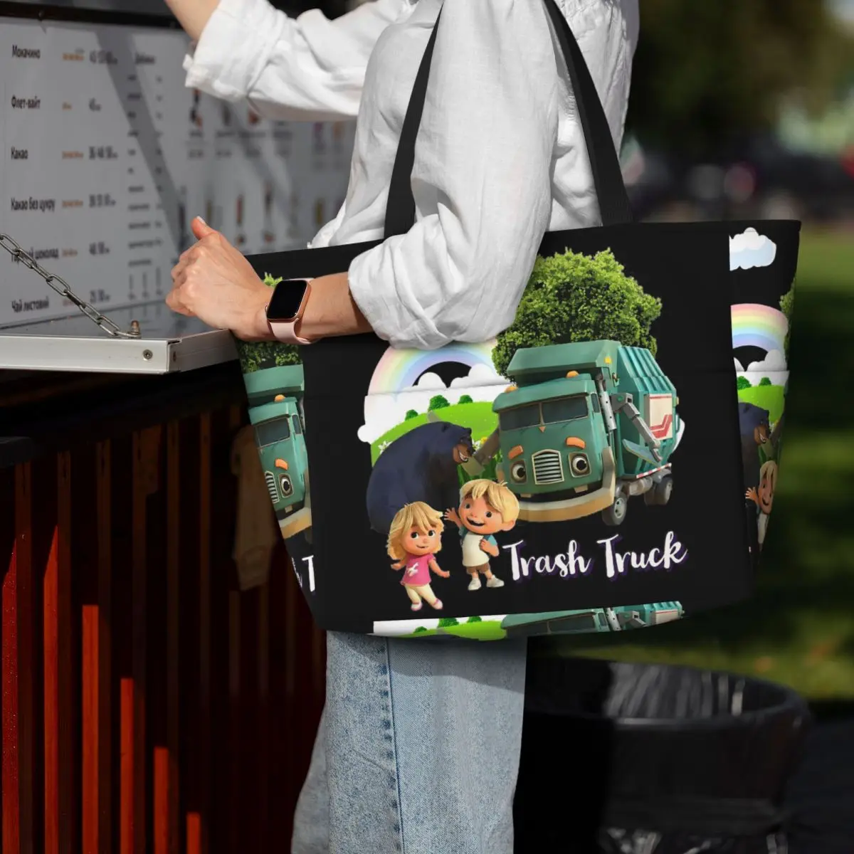 

Анимация мусорного грузовика, мусорный грузовик Netflix Пляжная сумка Спортивная сумка для тренажерного зала Йога Duffle Большая сумка-тоут Женская дорожная сумка Сумка для фитнеса