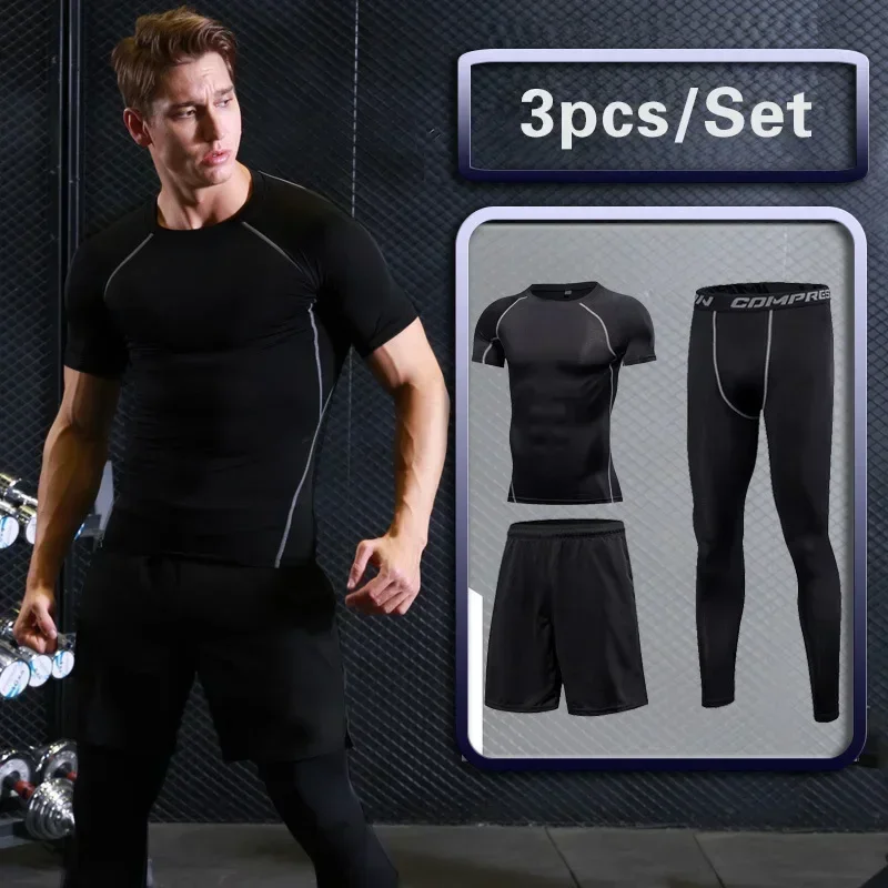 3-5-pieces-of-men's-tight-fitting-exercise-set-gym-running-boxing-t-shirt-windbreaker-tight-pants-training-set