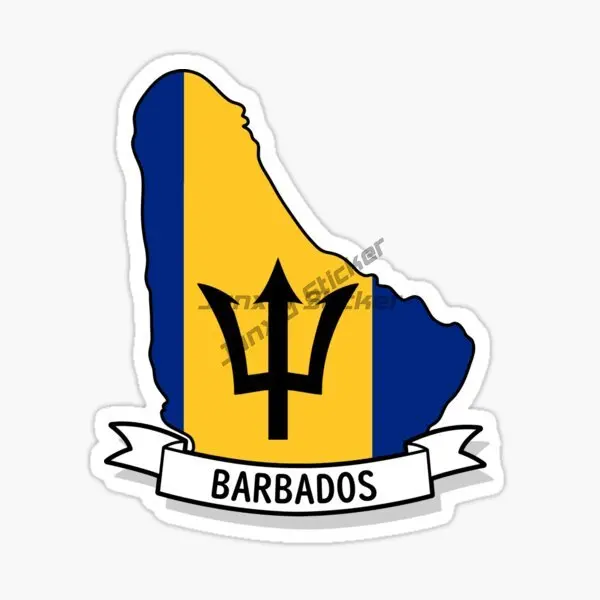 

BARBADOS National Flag and Emblem Window Truck Car Vinyl Self-adhesive Bumper Sticker Decal