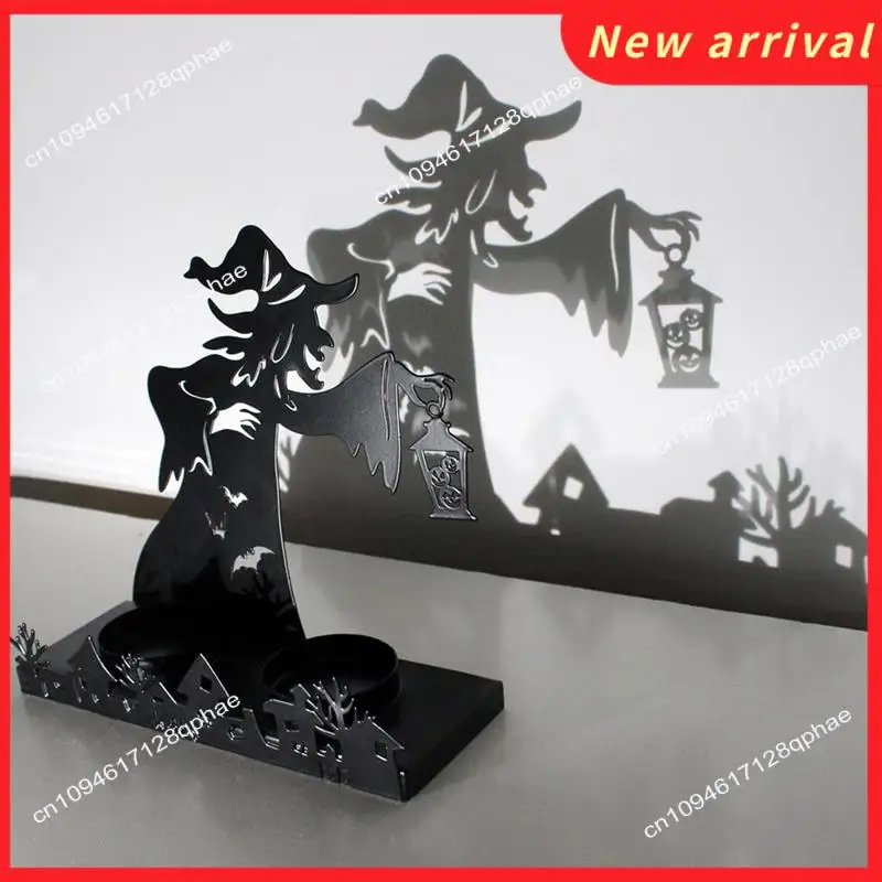 N89R Interesting Shadow Candlestick Witch Candlestick Retro Decorative Candlestick Horror Home Furnishing