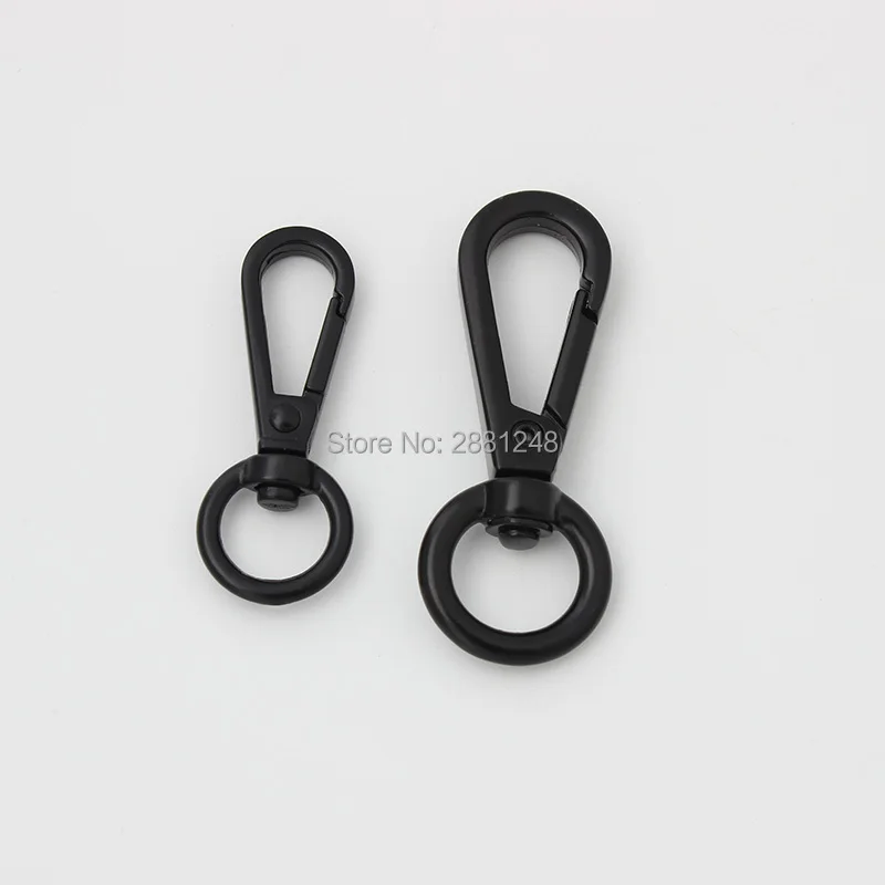 10-30-100pcs dark black 11mm 13 15mm 20mm trigger snap hook metal trigger snap hook swivel clasp hooks hardware handbags purses