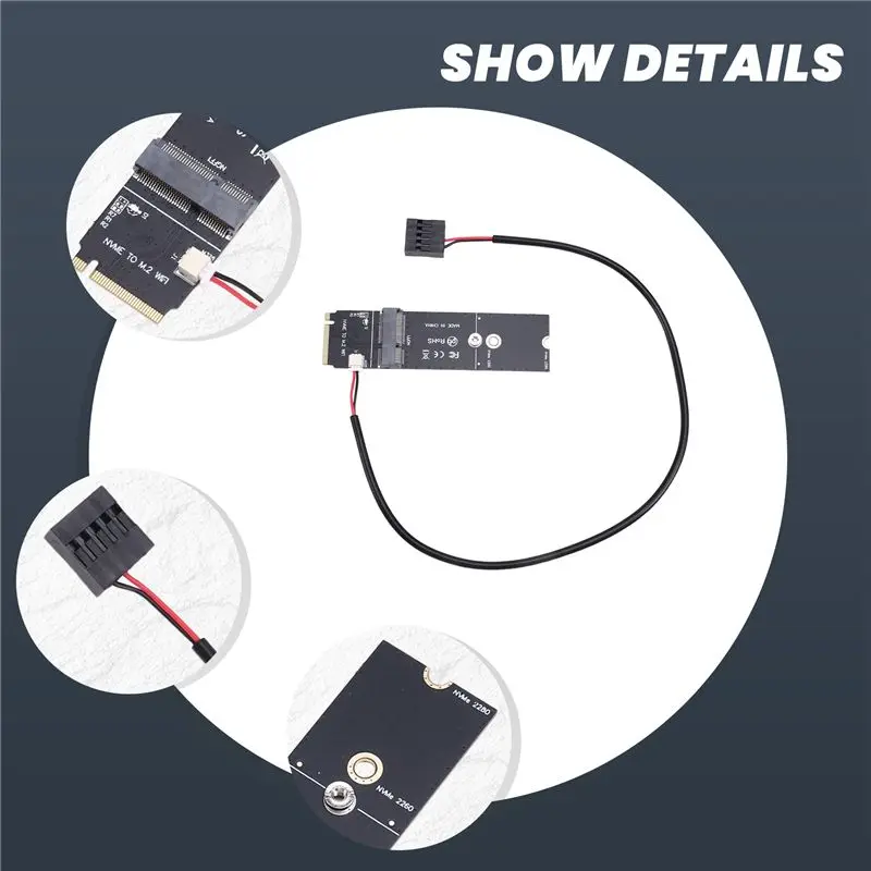 ABRI-NGFF M.2 A+E Key To Nvme PCI-E SSD Port Converter Adapter For AX200 AX210 8265 7260AC Wifi BT Wireless Card