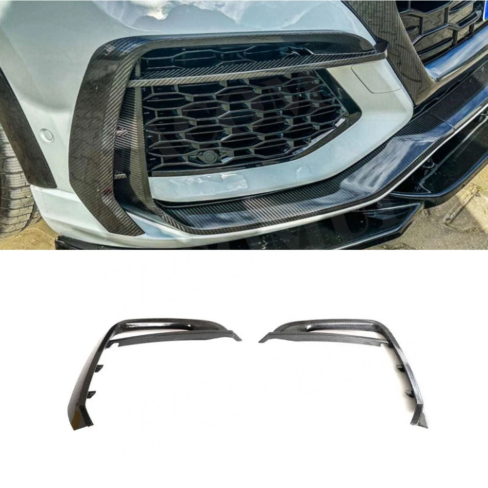 

VACOMUL Carbon Fiber Front Bumper Lip Splitter Side Spoiler Lamp Cover For Audi RSQ8 2020-2023 Fog Car Exterior Accessories