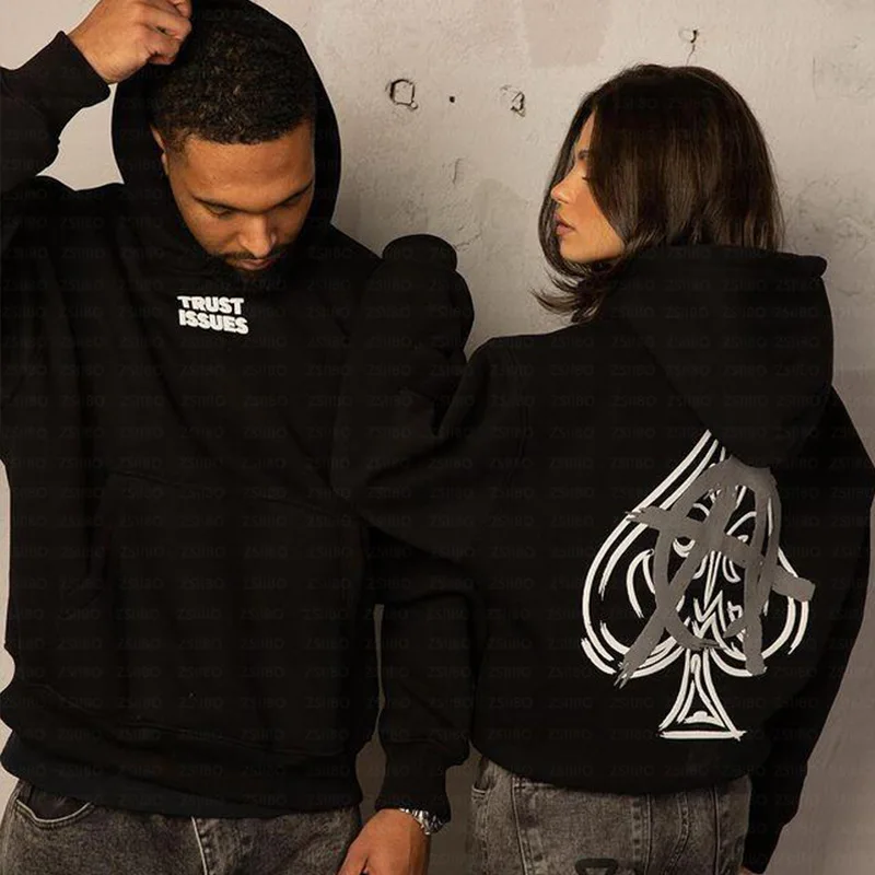 

Модный американский худи с принтом, унисекс, осенний сезон, с буквенным узором, Ciwalk