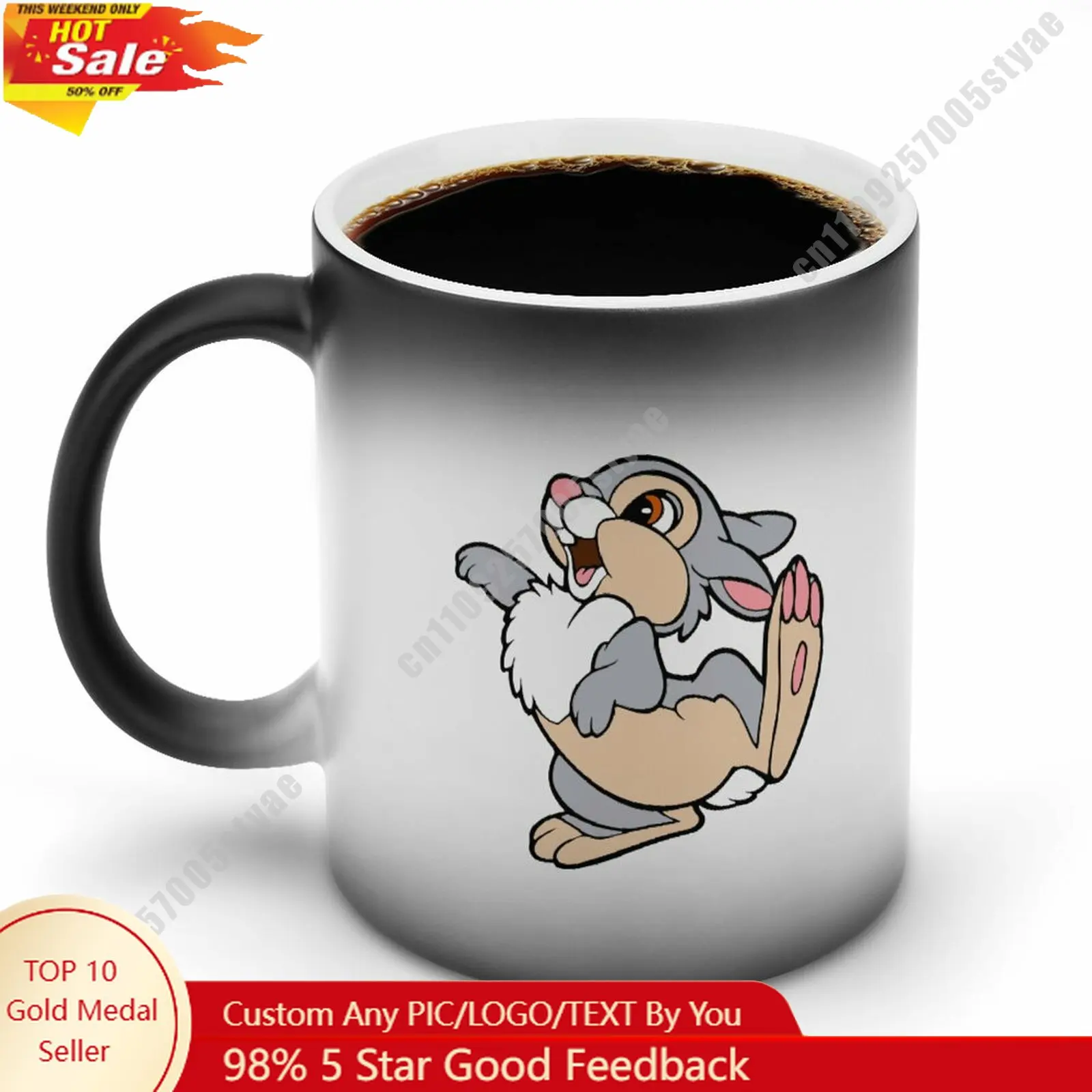 

Thumper Color Changing Mug Disney Cartoon Custom Personalized Photo Printing DIY Coffee Cup Birthday Gift Ceramic Mug