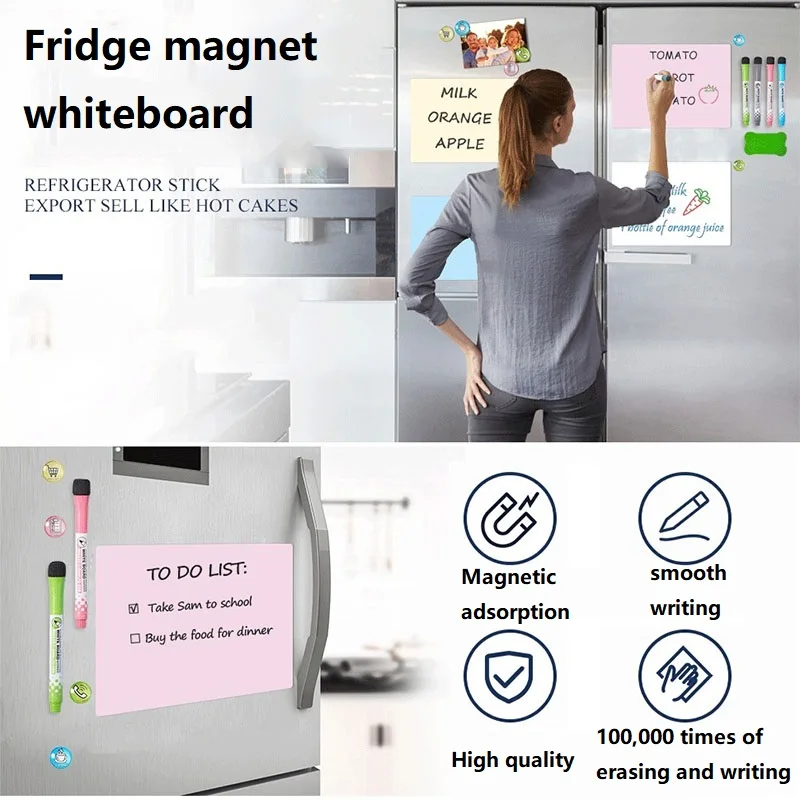 A3/A4/A5 Whiteboard Magnetic Pizzarra Sticky Whiteboard Planner Erasable Board Marker Adhesive White Board Magnetic Wall Board