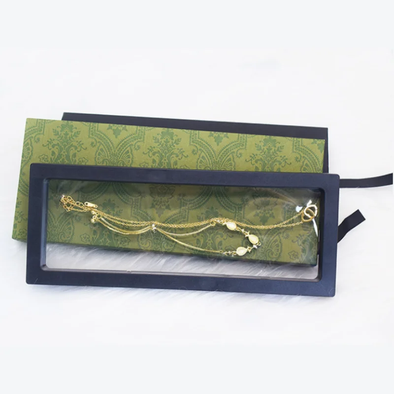 Rectangular necklace jewelry storage display drawer suspension box packaging box PE film large size 9*23*2cm jewelry box big