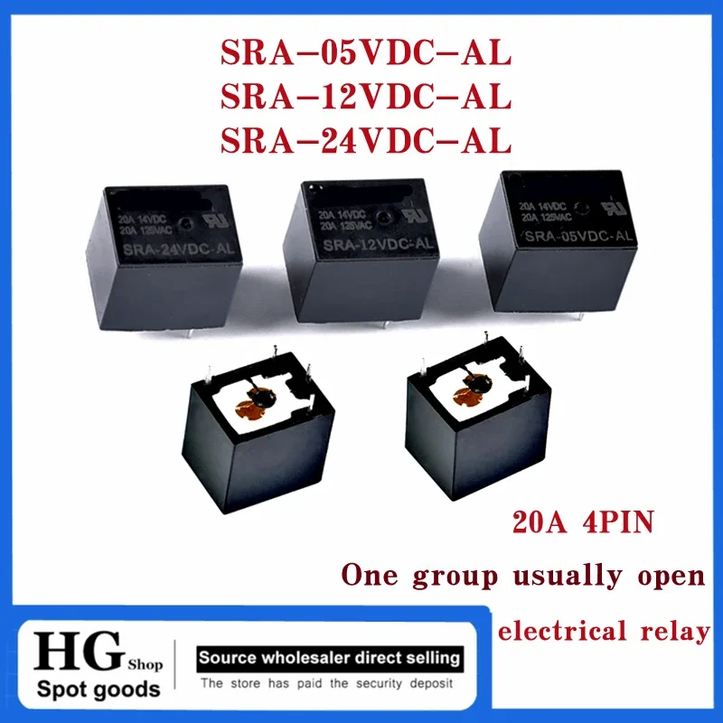 5PCS/Lot SRA- 05V 12V 24VDC-CL AL  SRA-24VDC-AL SRA-05VDC-CL SRA-12VDC-CL SRA-24VDC-CL 5V 12V 24V 20A 4PIN 5PIN DC Power Relay
