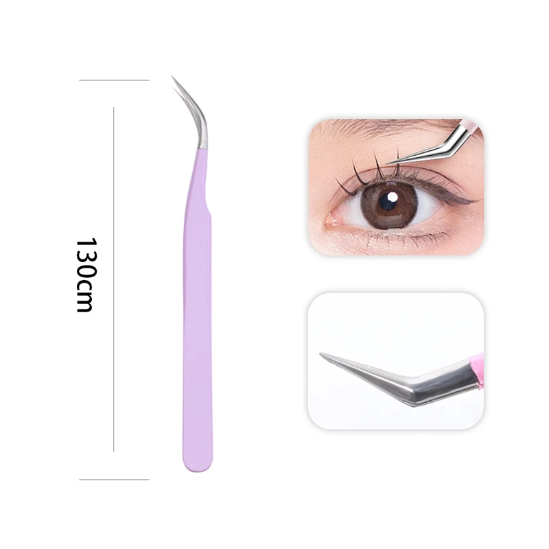 Pincettes à cils en acier inoxydable, Extension de pincettes super dures, pointes antistatiques de haute précision, outil professionnel, 1/5 pièces