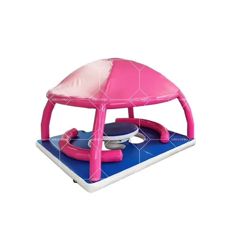 Comfy Floats Party Island with Backrests Detachable Sun Shade Inflatable Water Amusement Facility