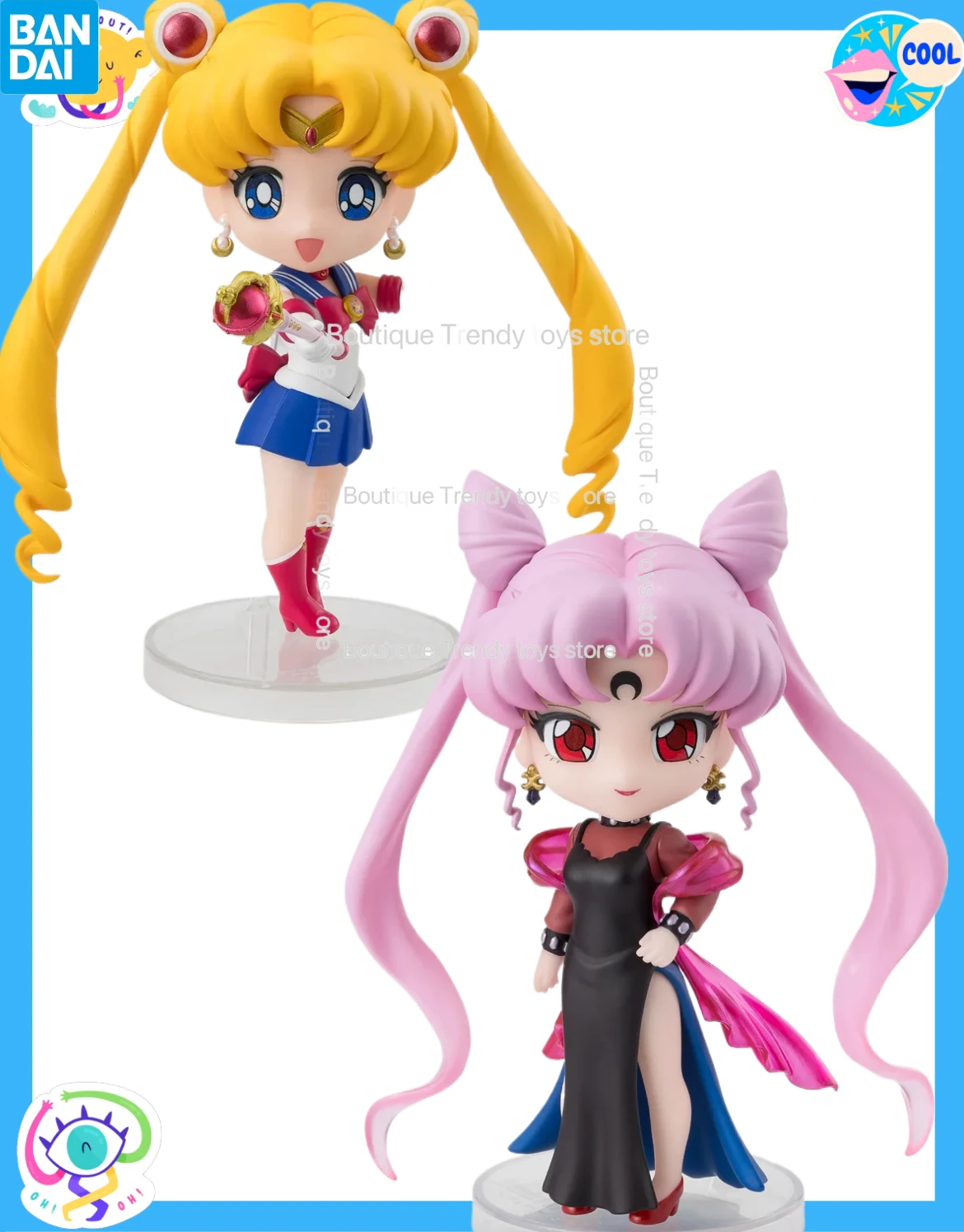 Оригинальная фигурка Bandai Figuarts mini Black Lady Sailor Moon Crystal Star Compact Edition, аниме-фигурка из ПВХ, Q-версия, милая модель, игрушка