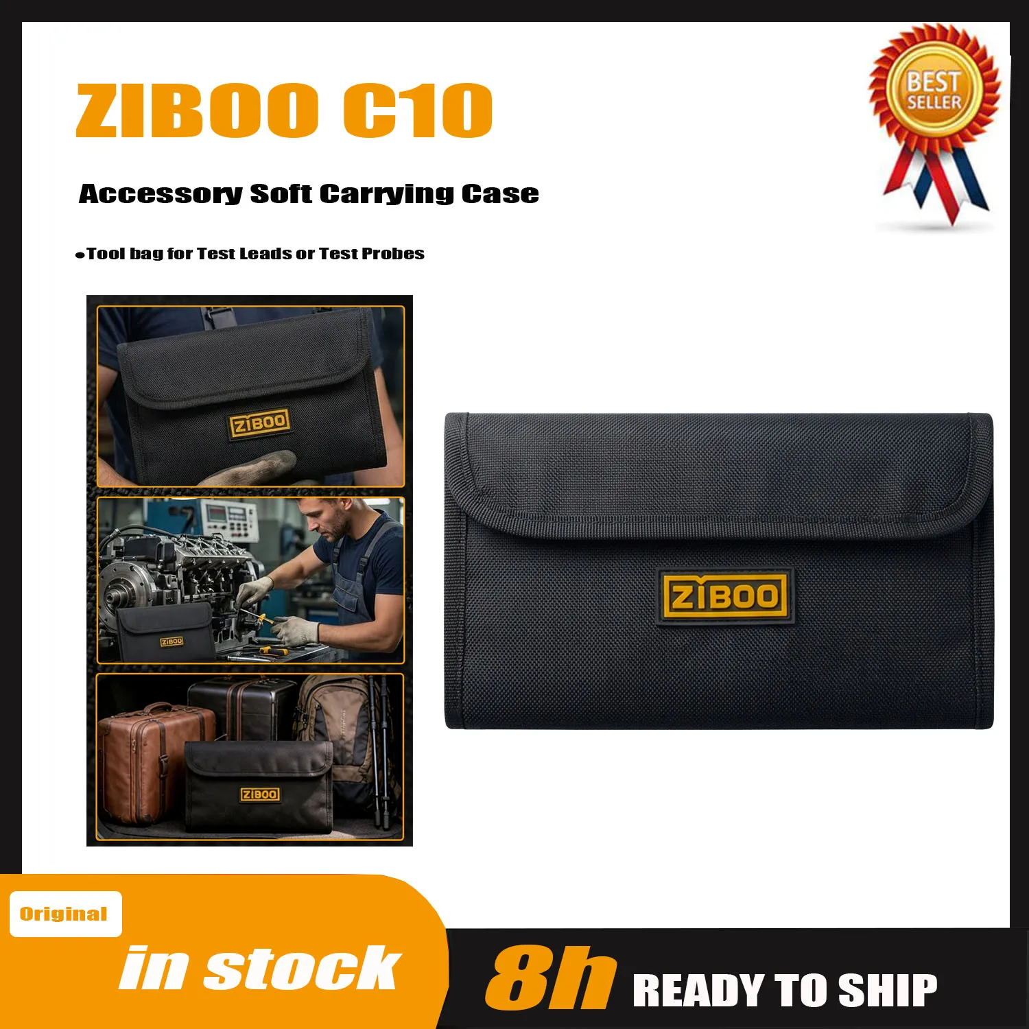 ZIBOO C10 Accessory Soft Carrying Case, Tool Bag for Test Leads or Test Probes.