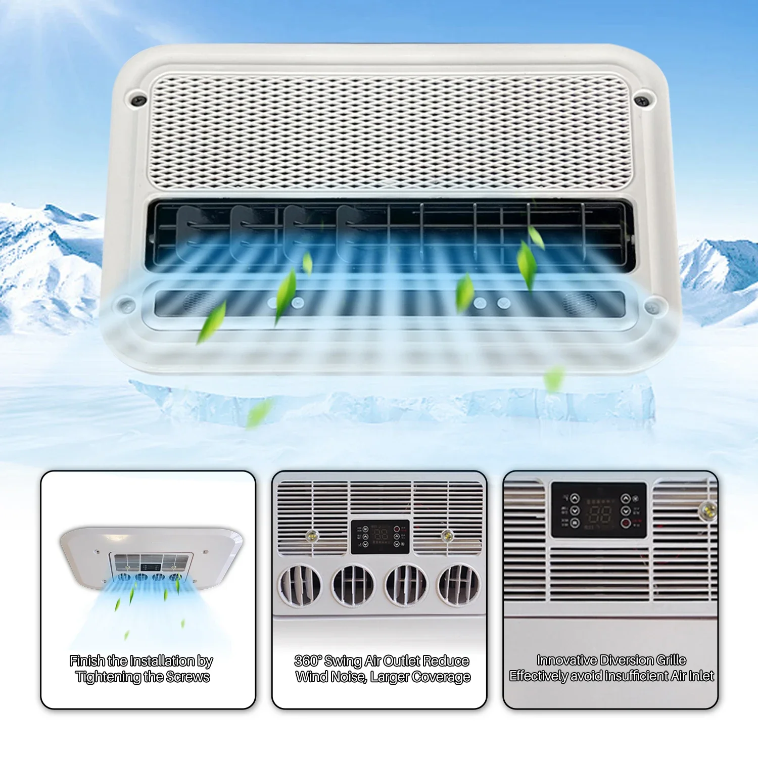 Applicable to 12V 24V Electric Air Conditioning for Truck RV Rooftop Refrigeration Motorhome Camper Van Caravan Car Parking Cool