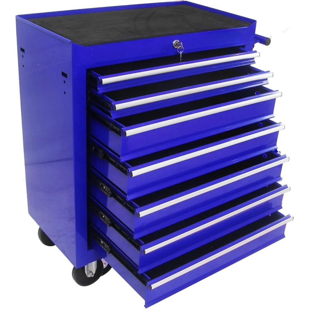 

XMSJ 7-Drawer Rolling Tool Box with Interlock System and Wheels for Garage, Warehouse, Workshop, Repair Shop