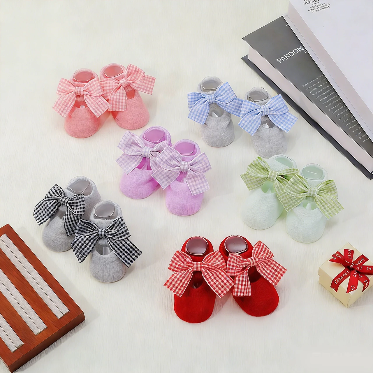 Sweet Bow Newborn Boat Socks Indoor Anti-Slip Floor Sock Spring Summer Baby Cotton Sock Girl Princess Dress Footwear 0-1Year