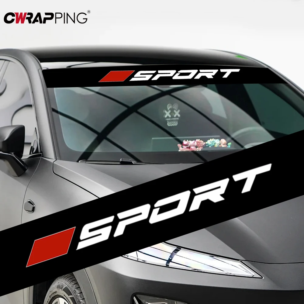 1PC Auto Front Getriebe Aufkleber SPORT Kreative DIY Buchstaben Frontscheibe Dekoration Selbst-klebe Aufkleber Auto Außen Zubehör