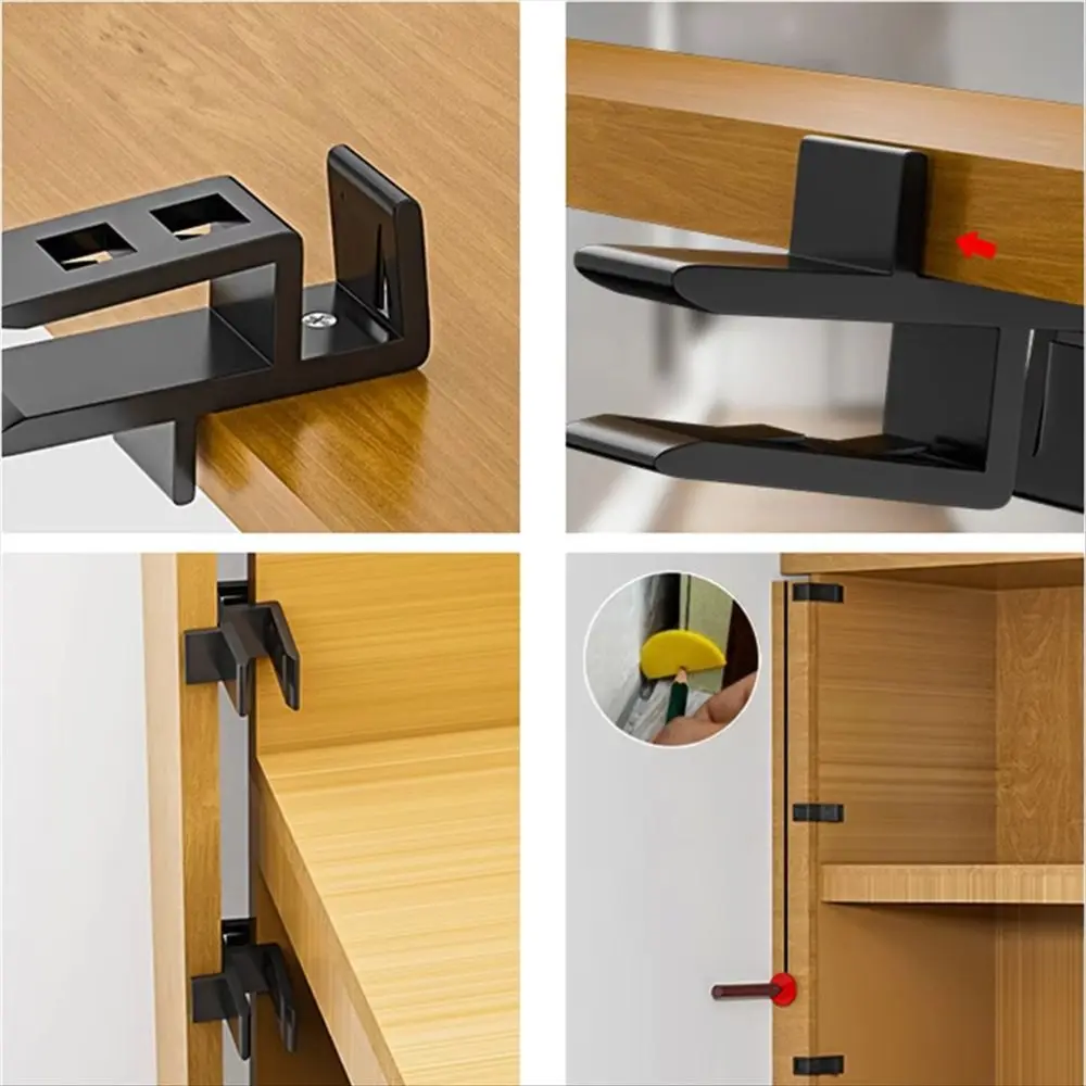 Plastic Wardrobe Closure Jig Set Panel Alignment Blue/Black Jigs Closing Fixing Clip Quick Positioning Board Marking