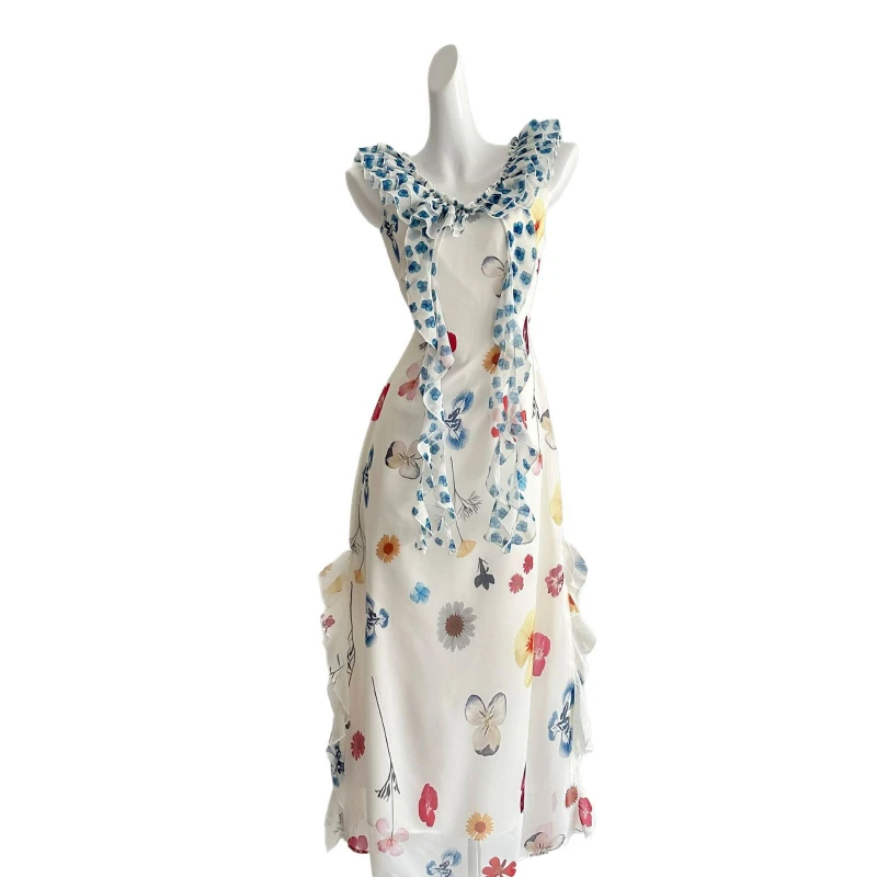 

Garden Print Dress Women Summer Beauty Dopamine Women's Small Skirt Temperament Fashionable and Elegant High Quality High Grade