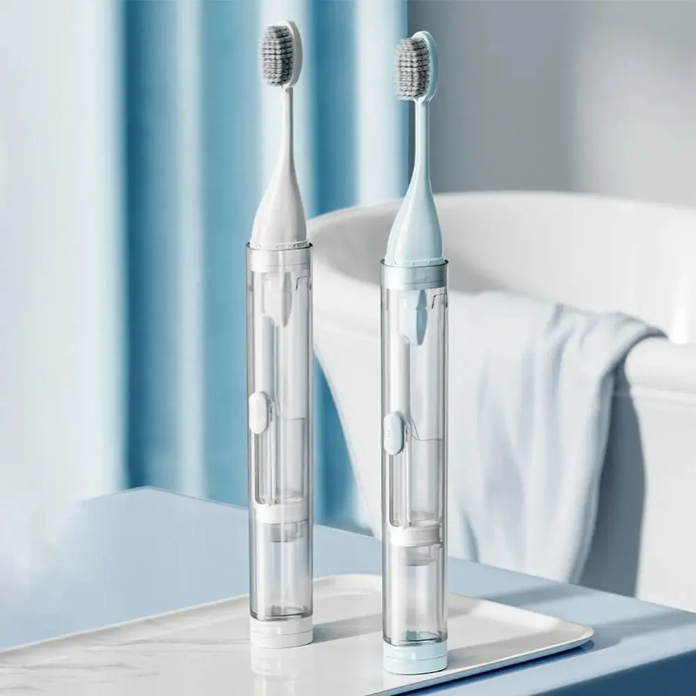 3-IN-1 Travel Toothbrush Set Foldable Portable Toothpaste Dispenser Integrated Mini Toothpaste Tube Storage Box