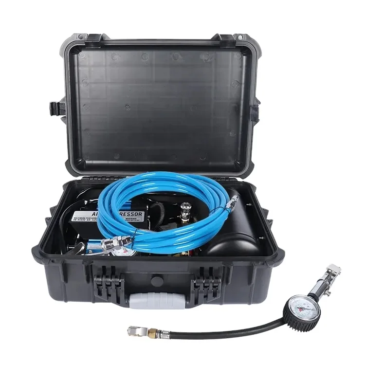 Portable Metal 12V Double Cylinder Car Heavy Duty Compact 150PSI Tyre Inflator Car Pump Air Compressor With Accessories