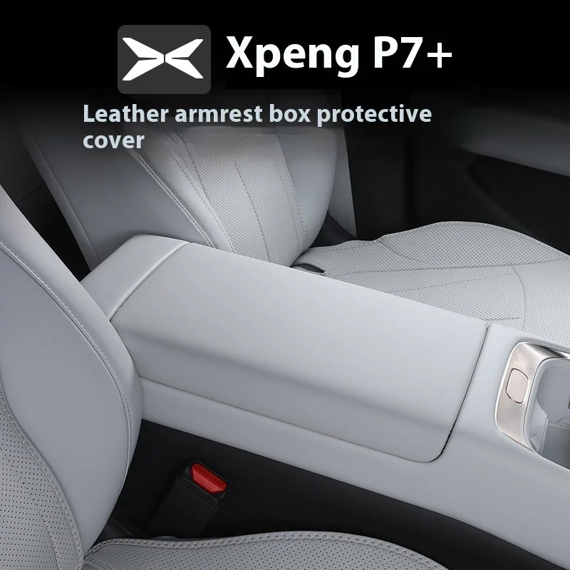xpeng-p7-専用中央アームレストボックス保護カバーナッパレザーインテリアアクセサリー装飾に適合