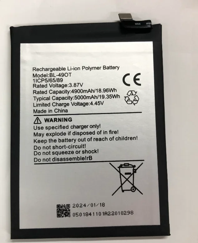 

Для фотоаккумулятора модели Tecno Camon 20, CK6, CK6n, Camon 20 Pro, CK7n, 3,87 в, 5000 мАч