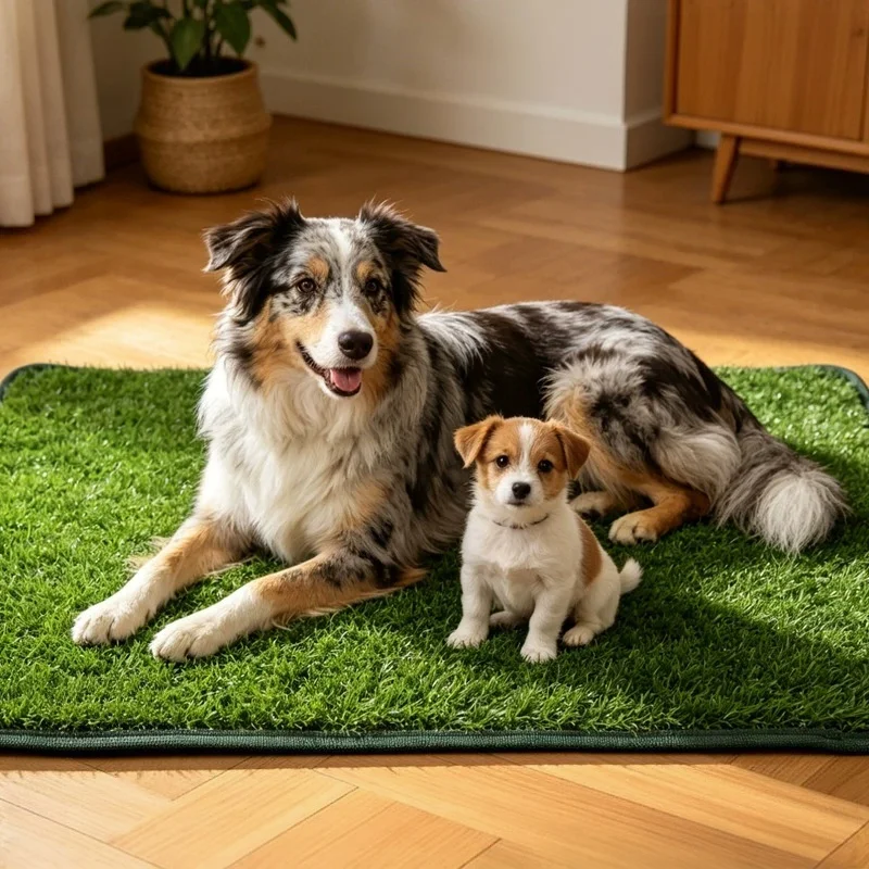Waschbare Hundematte für den Haushalt, wiederverwendbare Kunstgrasmatte für Haustiertraining, geruchskontrollierende, leicht zu reinigende Urinmatte für rutschfesten Gebrauch. – Detail 2