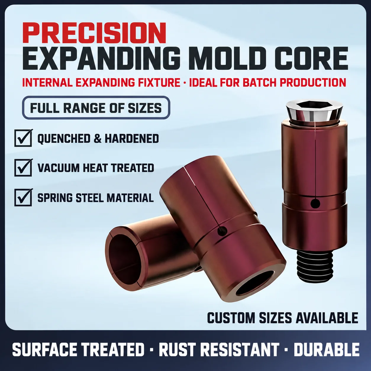 1PCS CNC Internal Expanding Mandrel Bore Locating Pin ID Workholding Fixture for Mold and Machine Parts