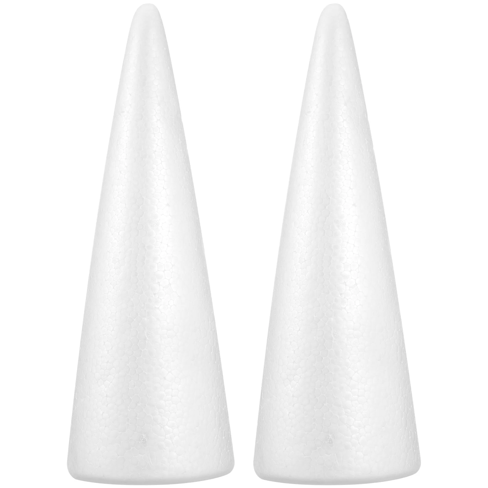 

2Pcs Foam Cones 38x13.5cm DIY Craft Accessory for Christmas Tree Kids Project Decoration White Props Foam Craft Tree