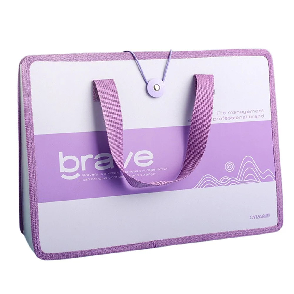 

Simple 13 Layers A4 File Folder Portable Large Capacity Test Paper Storage Bag Tie Strap Design File Organizer School Office