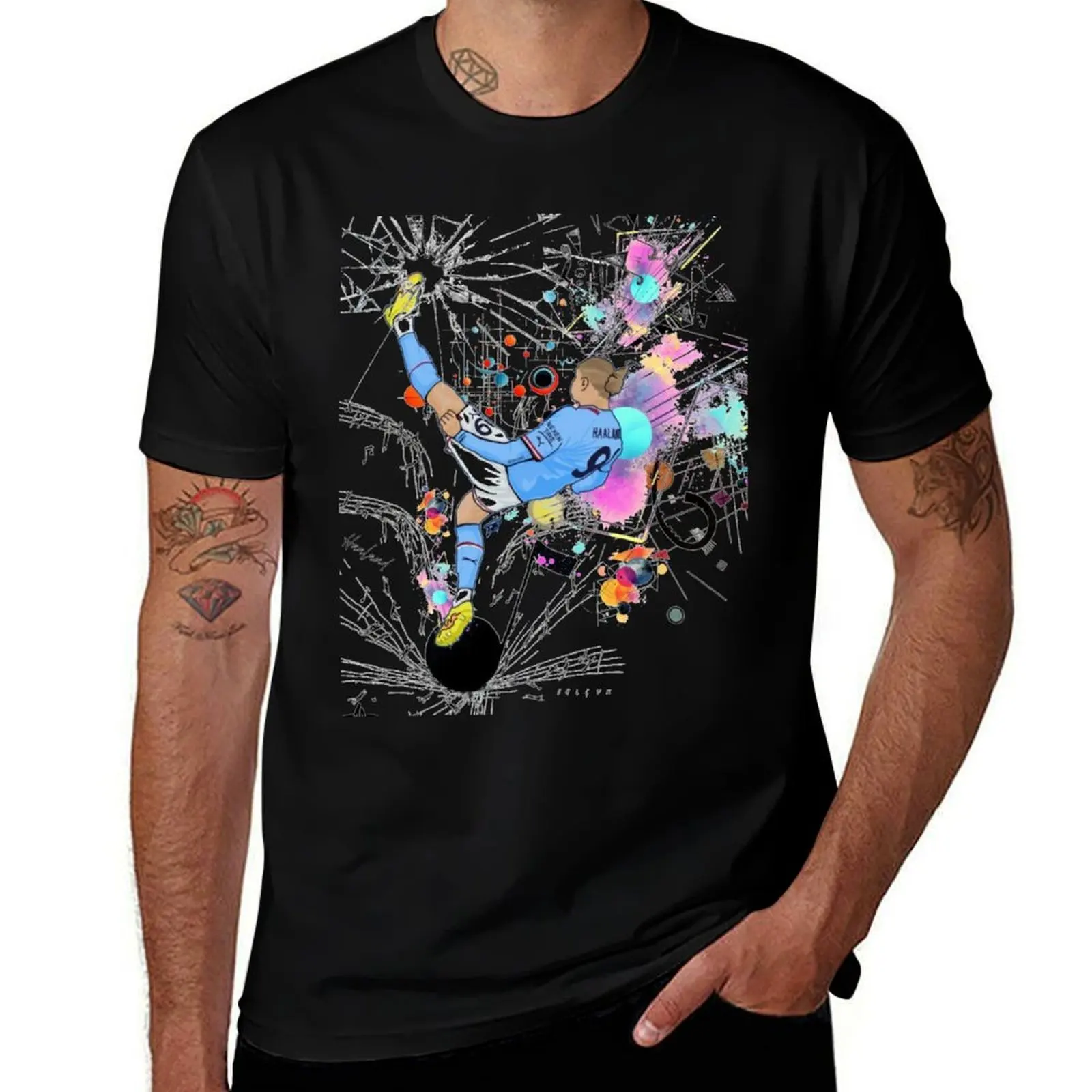 

Haaland Football Play-maker T-Shirt T-shirts man graphic tee shirt sweat Personalized t-shirt Men's clothing