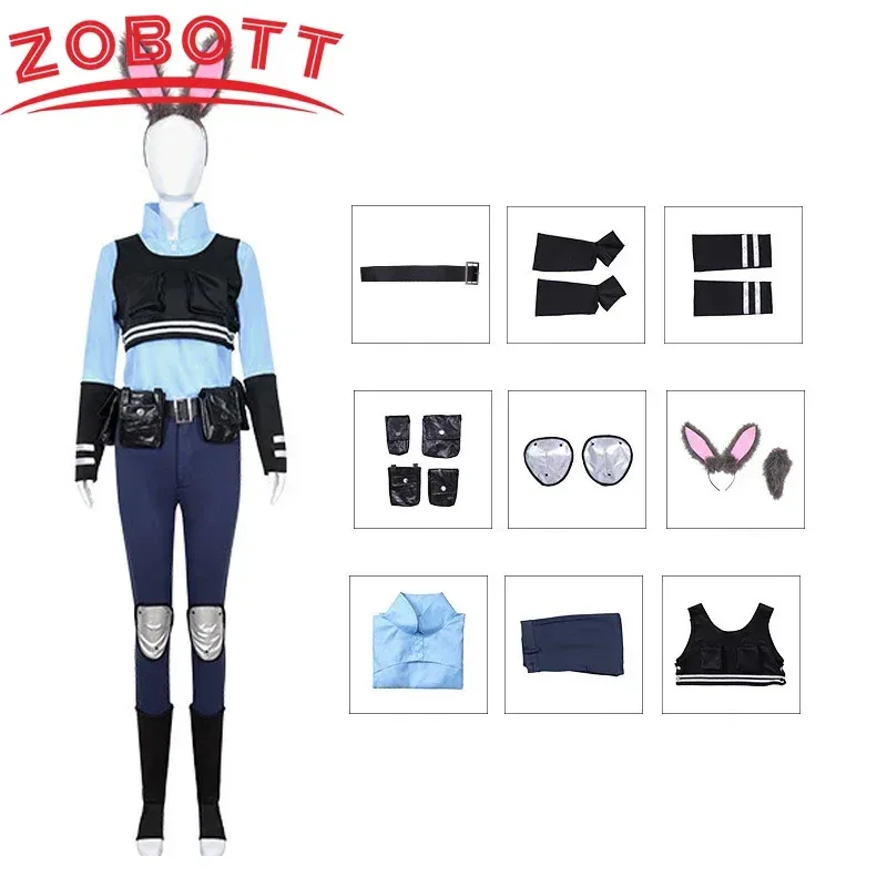 Zootopia Judy Rabbit Cosplay Costume Anime Figure Nick Fox Woody Cartoon Cosplay Rabbit Judy Police Officer Halloween Clothes