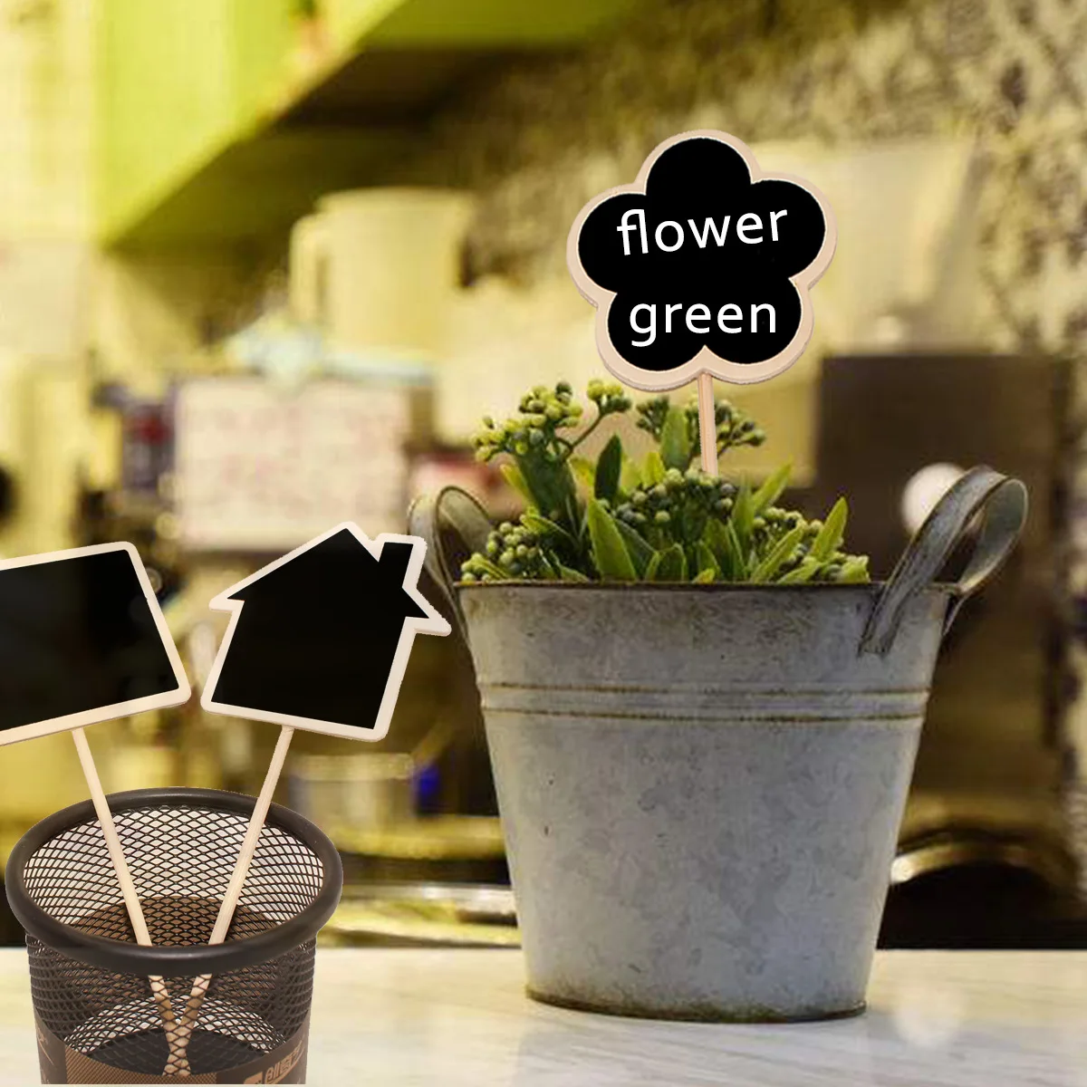 

Small Blackboard Insert Card Price Tag Promotion Notice Flower Decoration Office Store Display Table Ornament Writing Tool