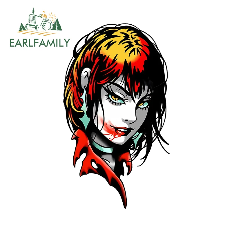 EARLFAMILY Cool Persoanlity Anime Girl Head Car Stickers Attractive Window Computer Case Decals Nice Car Body Occlusion Scratch