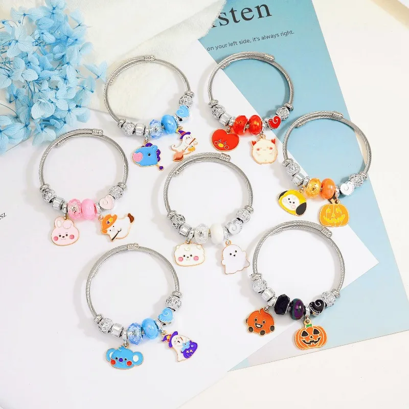 Милый браслет из бисера Bt21 Kawaii для пары, мультяшный Tata Cooky, многофункциональные аксессуары, подарки на день рождения для девочек и мальчиков