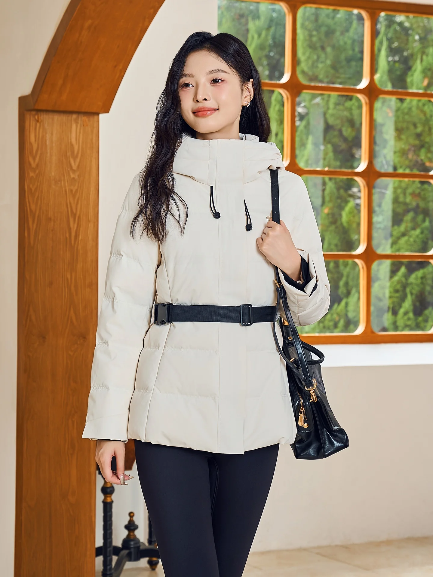 

Fay-Fayee Women's Faion Windproof down Jaet Outdoor Warmth Waist-Cinching Commute New Winter 2025 Pred Glue Proc