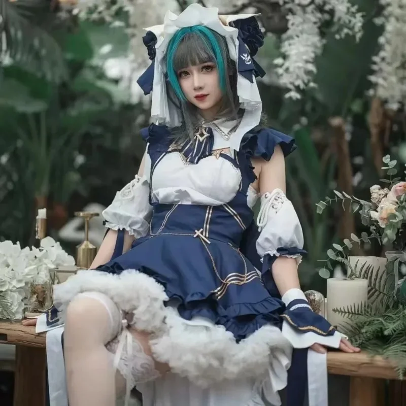 w;3.c\6;h'8/2025 Halloween Maid Original Cat Ears Costume Azur Lane Cheshire Cosplay Suit Heavy Cruiser 5'u.9;m\4/p view 2