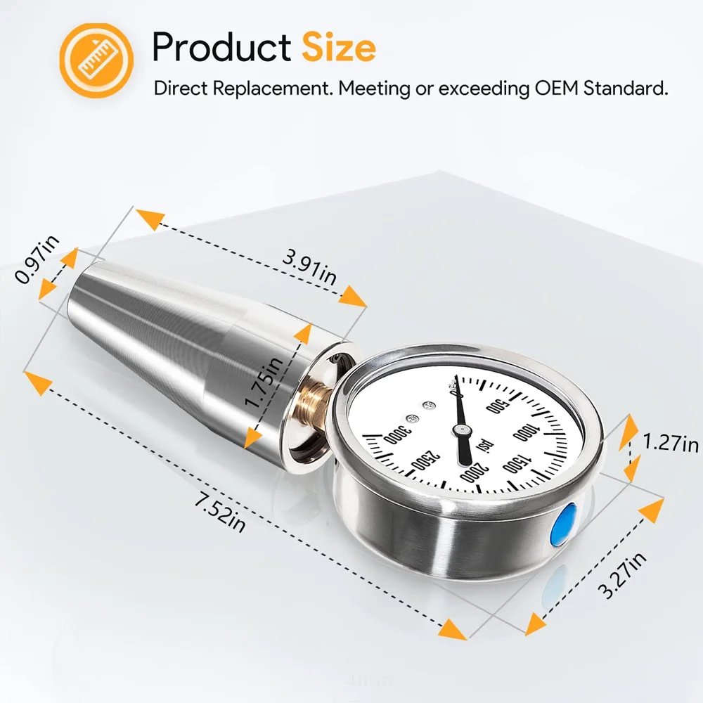 Spindle Drawbar Force Gauge Tester Checker Tool 0-3000PSI Compatible with All CAT 40 Machines & Bt 40, Replace for CAT40-DFG-1