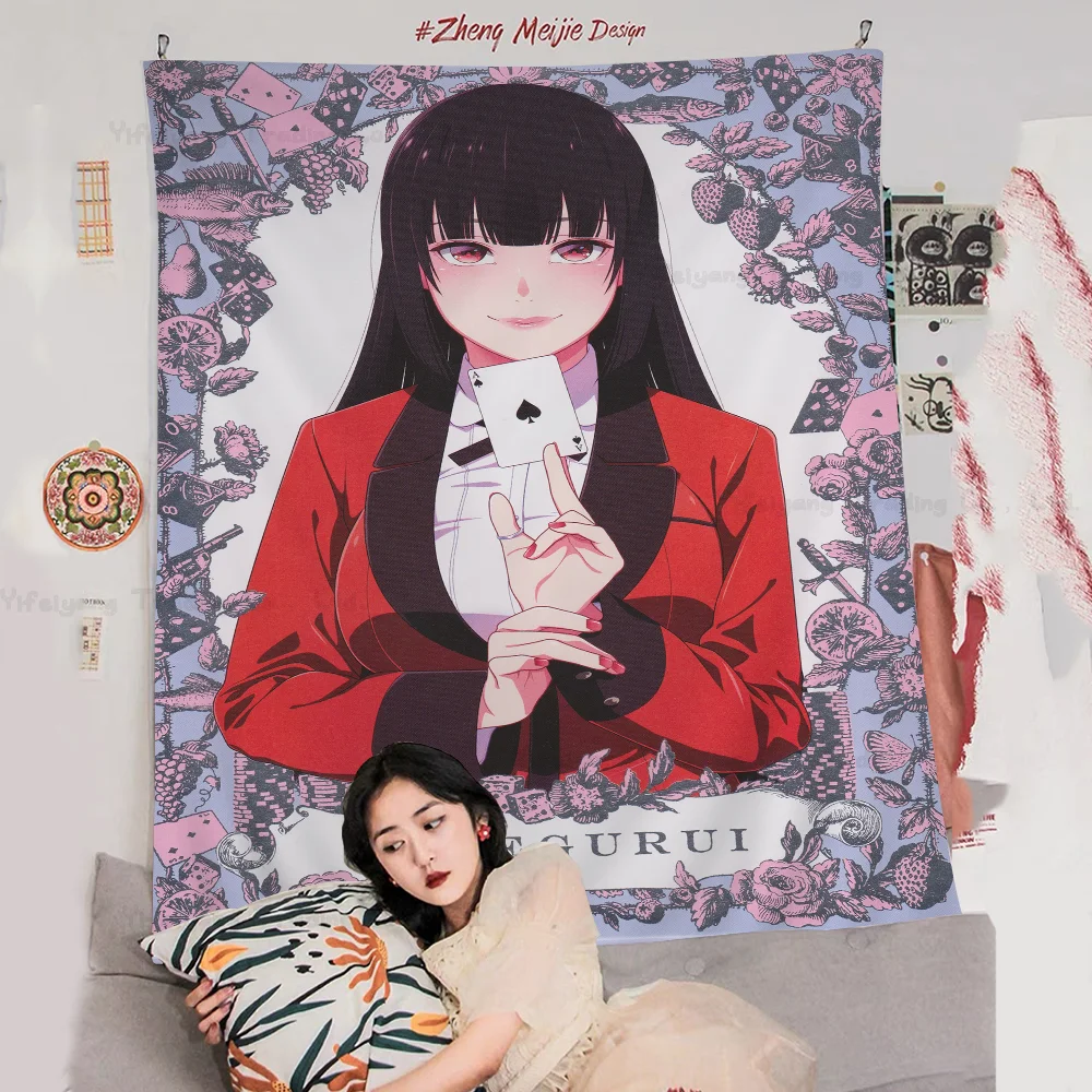 

New Kakegurui Anime Hanging Bohemian Tapestry Bohemian Wall Tapestries Mandala Cheap Hippie Wall Hanging