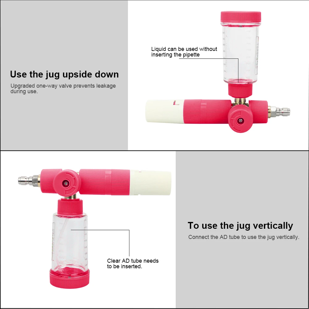 

Кастрюля для водяной пены на 100 мл с быстроразъемным разъемом 1/4 дюйма, пистолет для мойки высокого давления, регулируемый кастрюля для распыления пены для чистки автомобилей, внедорожников